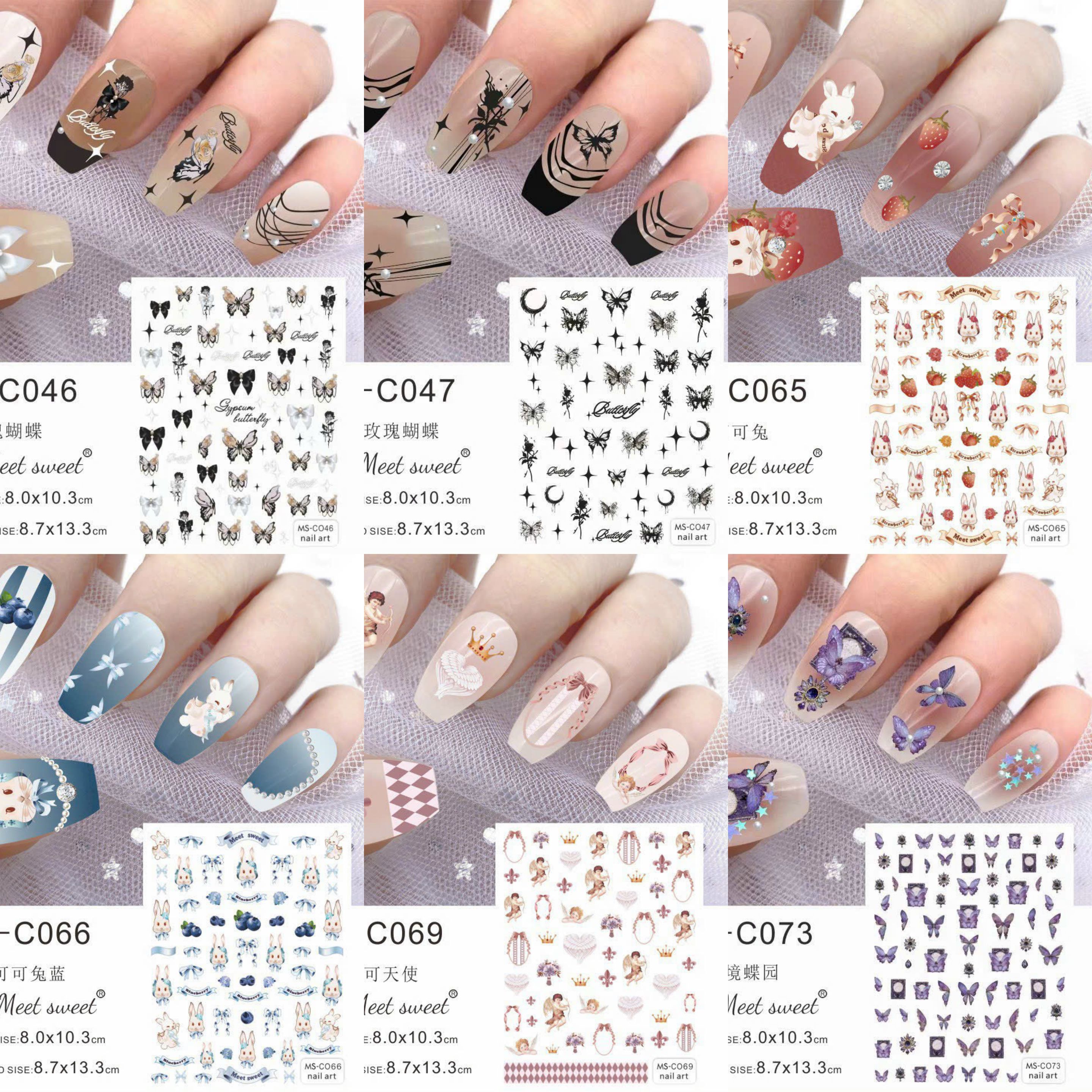 Sticker mẫu hoạt hình 3d miếng dán móng tay nail