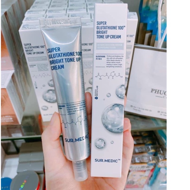 Kem Dưỡng Trắng Da Sur.Medic Super Glutathione 100 Bright Tone Up Cream