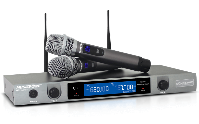 Bộ micro không dây Music Wave HS-1080 (bạc)