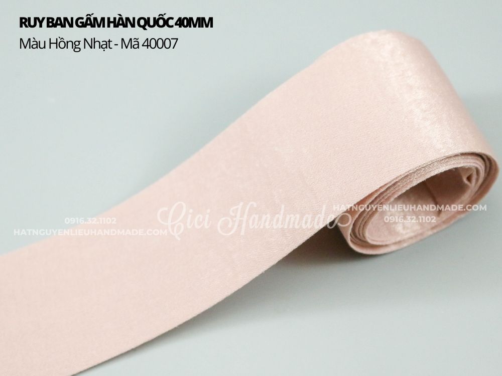 Ruy băng Gấm Hàn Quốc size 25mm và 40mm Cici Handmade ruyban gấm hoa lụa handmade