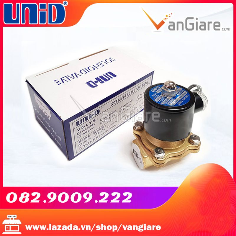 Van điện từ phi 21 (Đầu coil nhập XỊN) UW15 Uni-D (12v, 24v, 110v, 220v), UW tròn