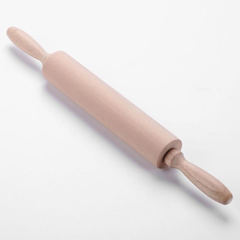 Cán Lăn  Bột /Cây Lăn Bột Bằng Gỗ Có Trục Xoay 42cm