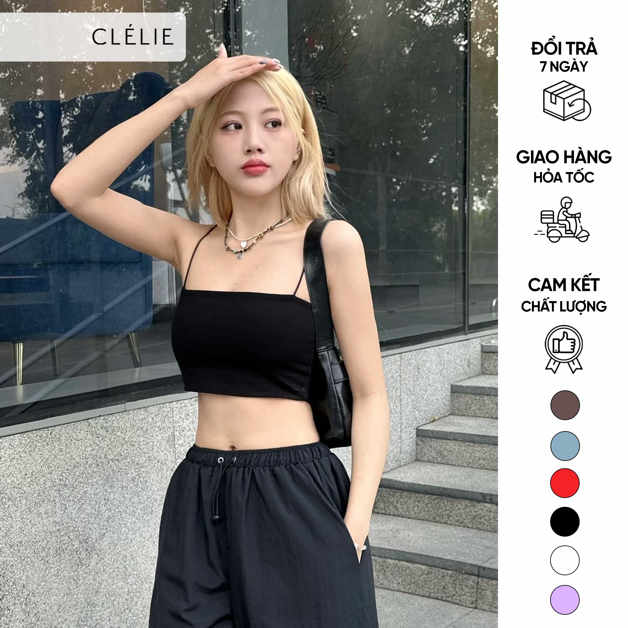 Áo croptop nữ 2 dây | LENA TOP - CLÉLIE
