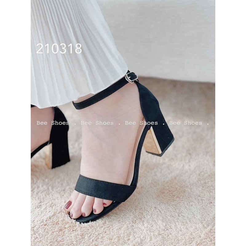 Sandal da lộn gót vuông 7cm hàng vnxk