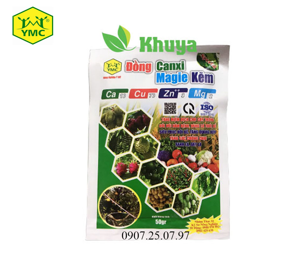 Phân bón NPK vi lượng Đồng Canxi Magie Kẽm 50gr