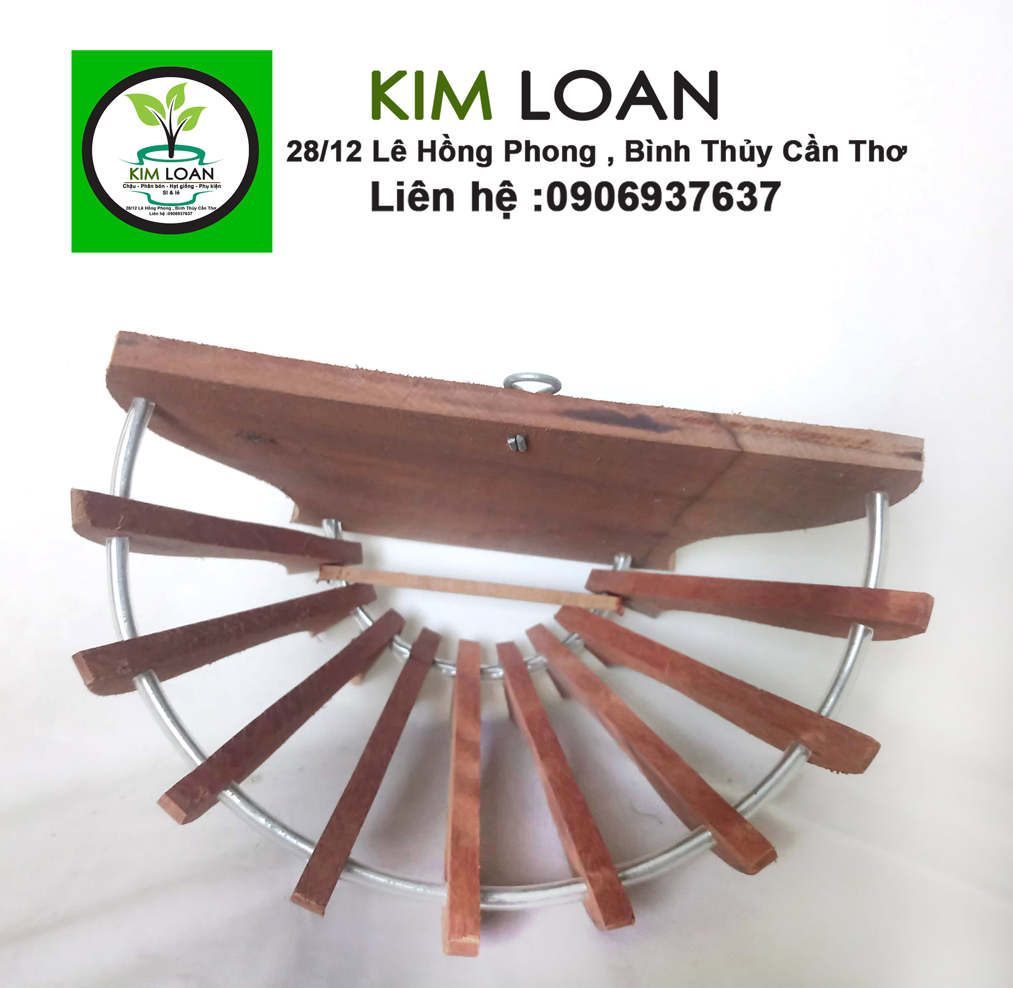 Combo 2 chậu lan gỗ ốp tường 21x14x14cm