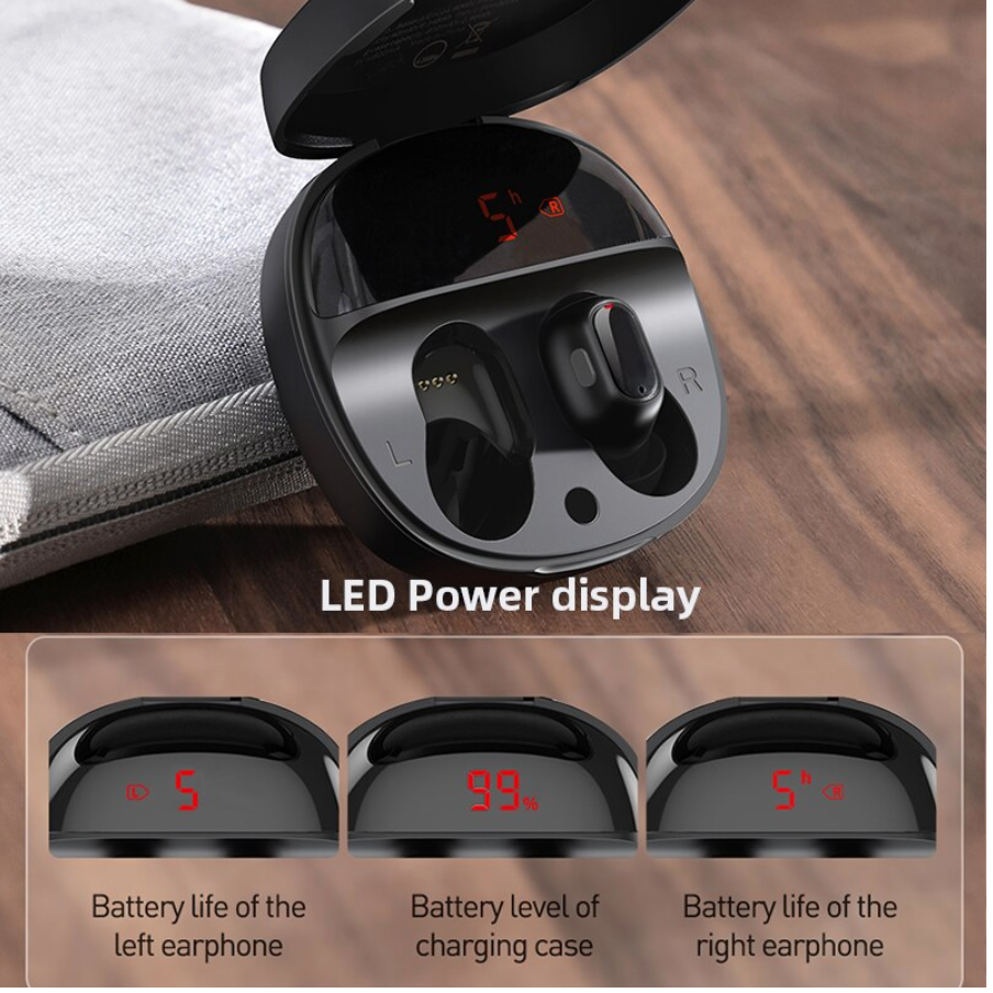 Tai Nghe Nhét Tai Không Dây Bluetooth 5.0 Stereo Mini (Baseus Enock True Wireless Earphones WM01 Plus)