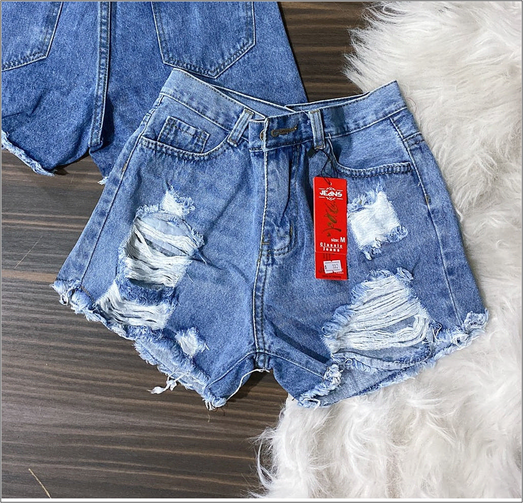 Quần short jean nữ rách 2/2  HAI BÊN r-10