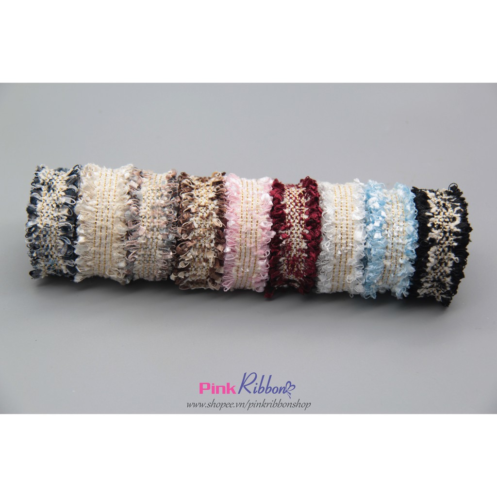 Ruy băng dạ tweed 3 size - phụ kiện thời trang may mặc