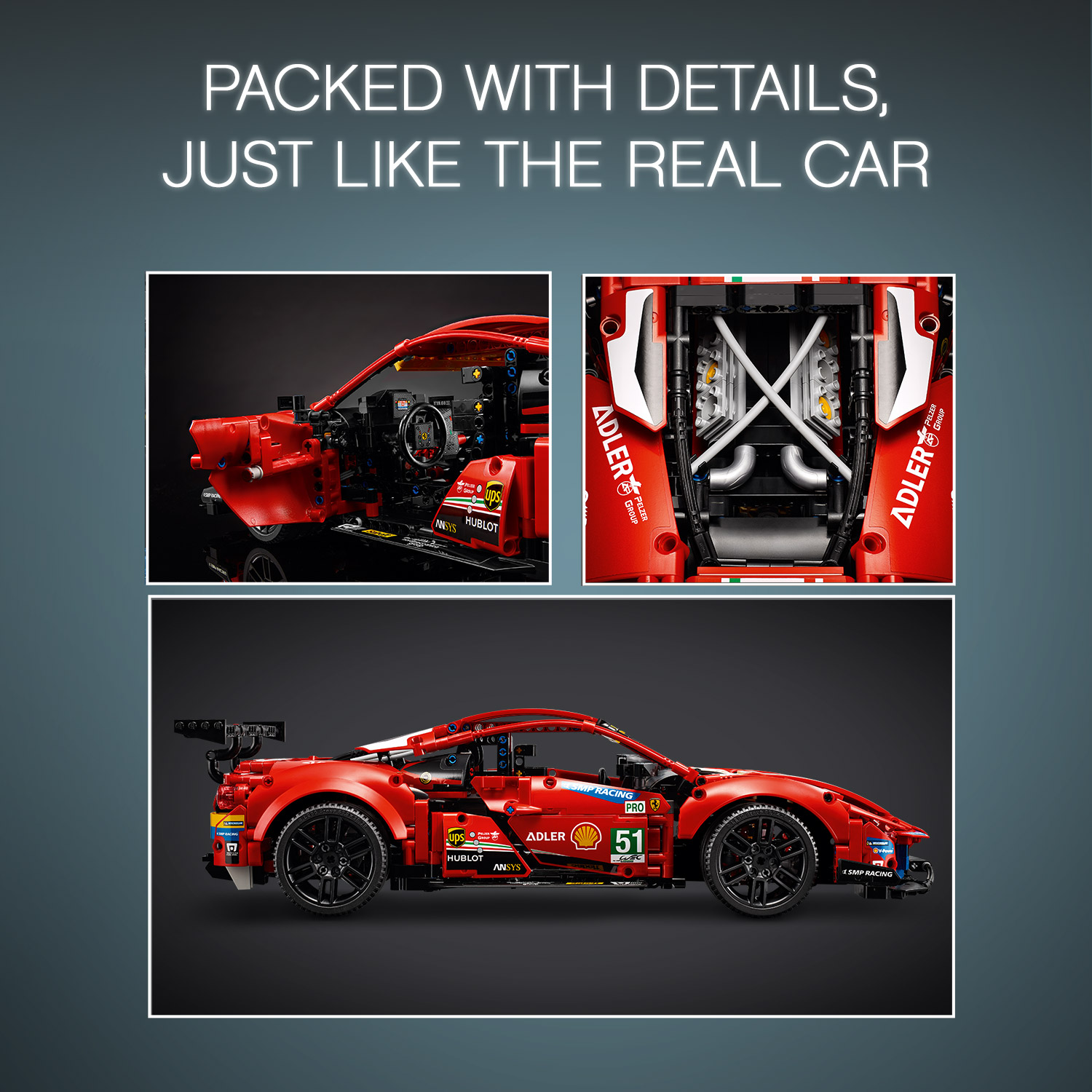 LEGO TECHNIC 42125 Đồ Chơi Lắp Ráp Siêu Xe Ferrari 488 GTE ( 1677 Chi tiết)