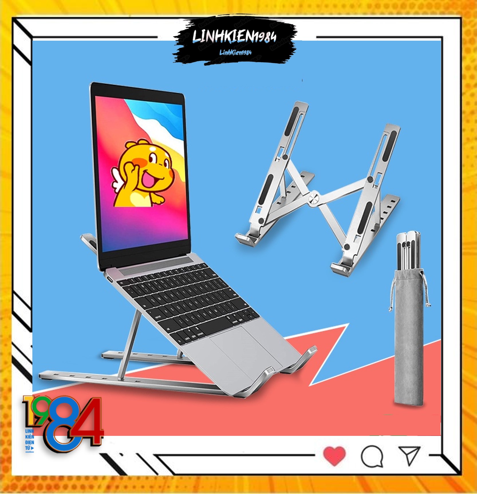Giá Đỡ Laptop Nhôm Có Thể Gấp Gọn Dành Cho Macbook Ipad và máy tính xách tay