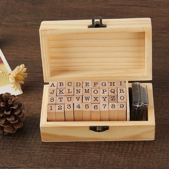 Bộ Dấu Gỗ Chữ Cái Và Số (Có Ảnh Thật)