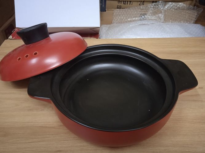 Nồi gốm sứ màu đỏ - Lòng nồi cạn – 1,5 lít