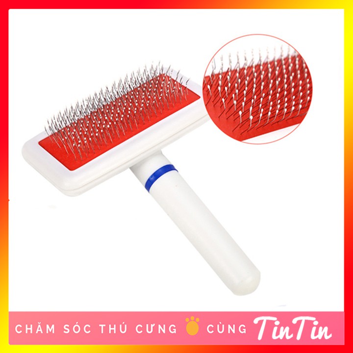 Lược Chải Lông Cho Chó Mèo - Màu Trắng Đỏ