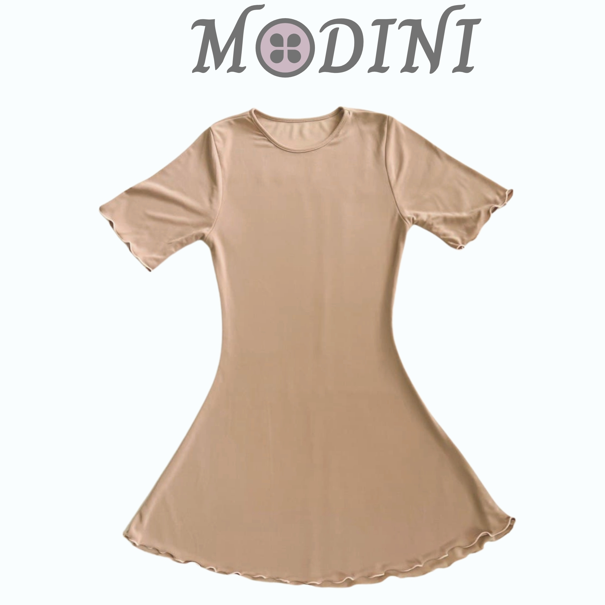 Đầm thun nữ màu nude Modini