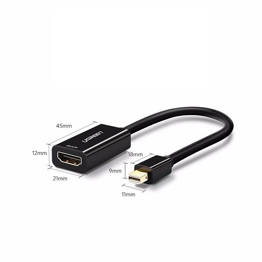 Cáp chuyển đổi từ Mini Displayport sang HDMI 15cm Ugreen 10461 Đen