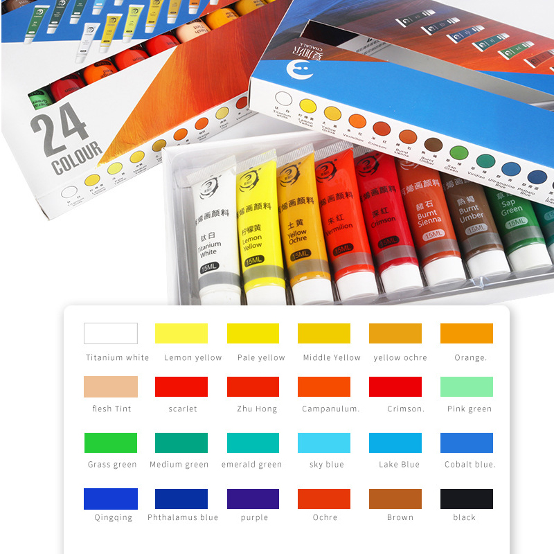 Bộ Tuýp Màu Acrylic 15ml - Set 12/24 Tuýp Màu Acrylic Chagall