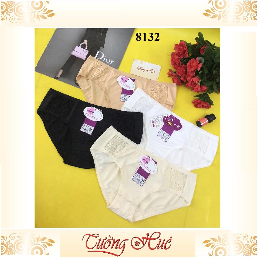 Quần lót nữ annie 8132 trơn phối ren.