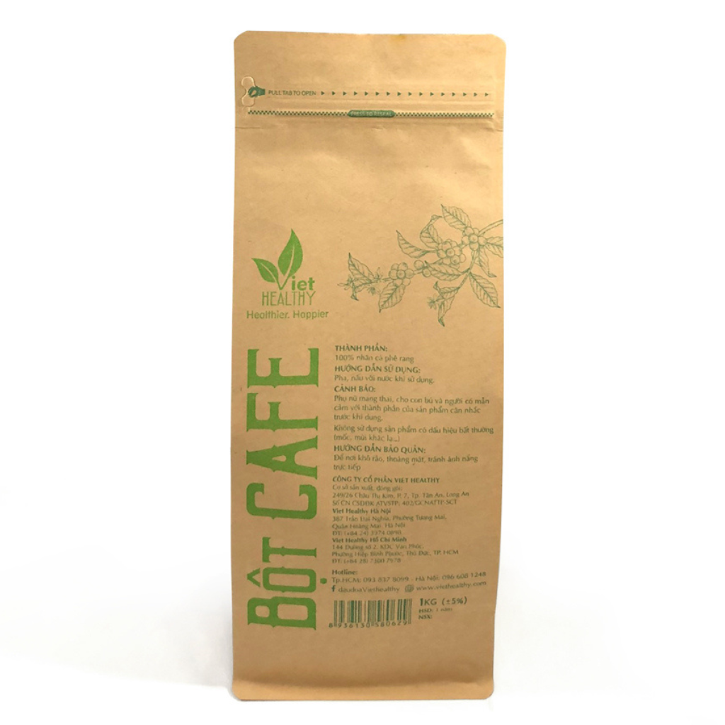 Cà phê rang Việt Healthy túi 1kg dành cho người mới thải độc đại tràng