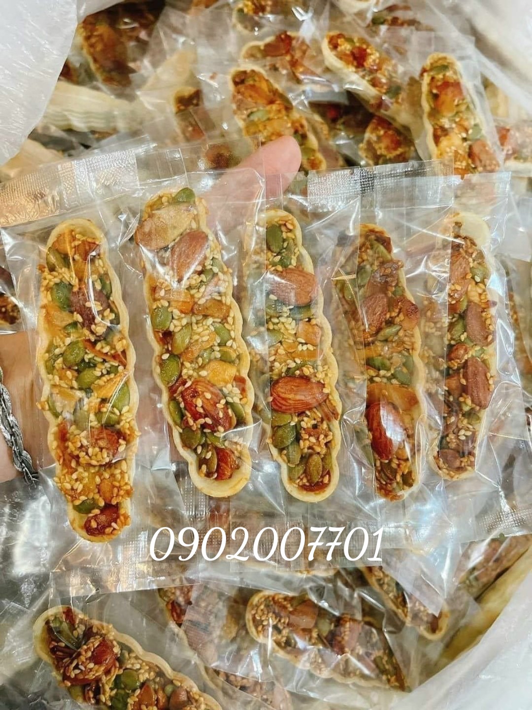 500g bánh thuyền siêu hạt mix hạt dinh dưỡng thơm ngon bao bì từng miếng - giảm cân- đồ ăn vặt