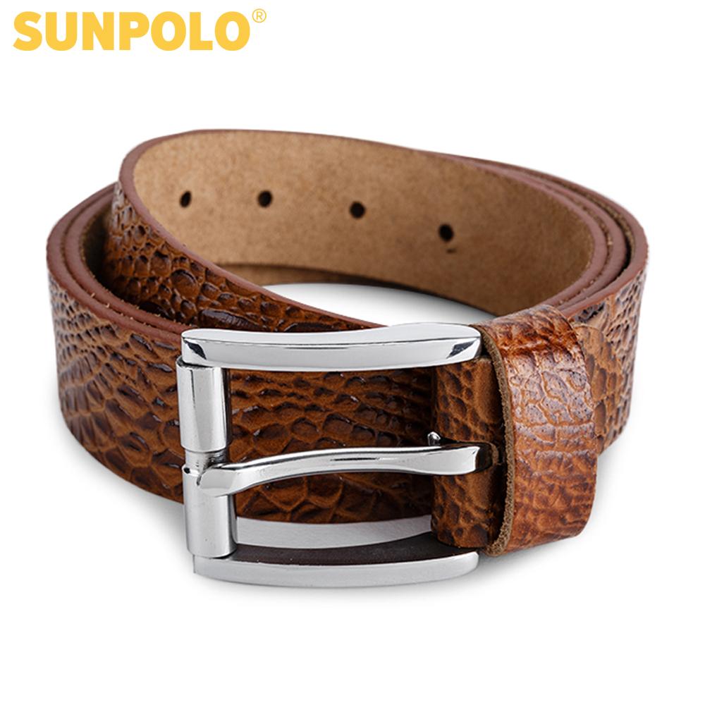 Thắt Lưng Nam Da Bò SunPoLo BS06B (Nâu bò)