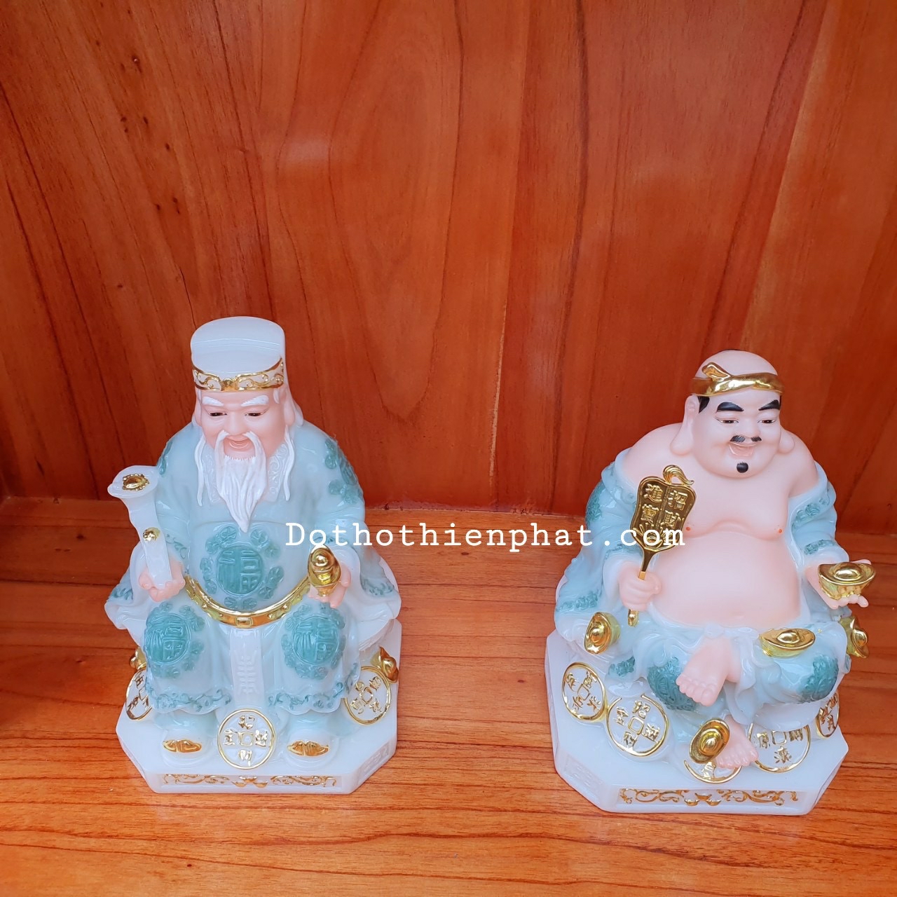 Cặp thần tài ông địa đá 8in cao 20 cm