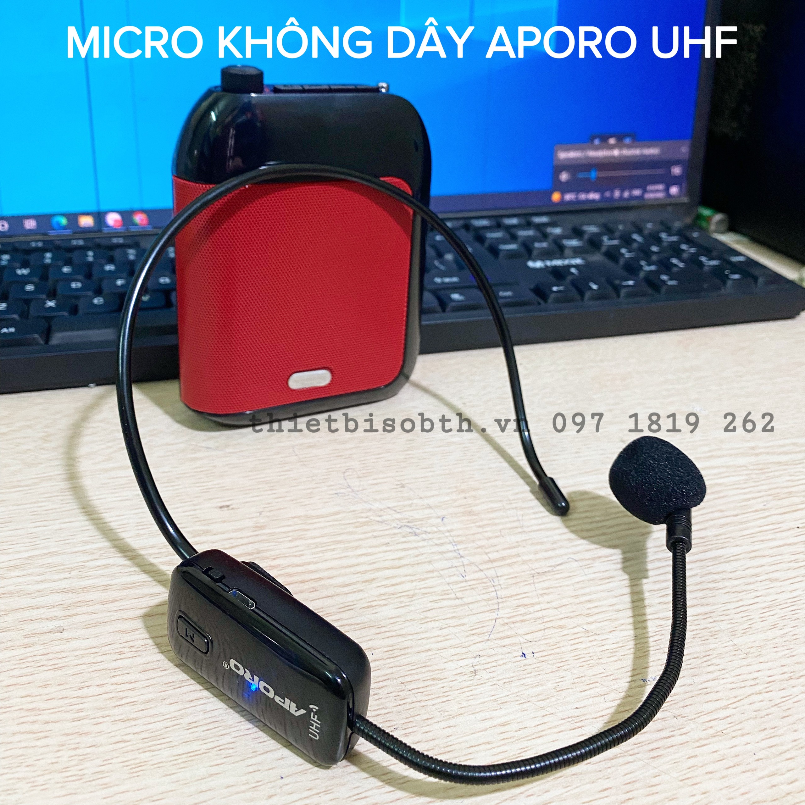 Micro không dây Aporo UHF hàng zin  theo máy