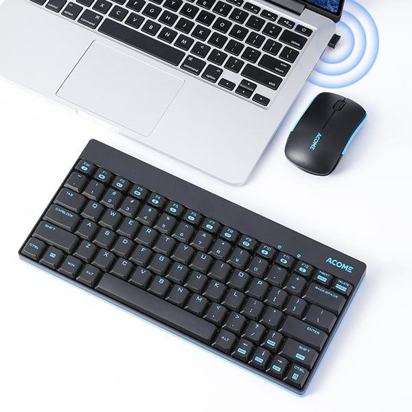 Bộ chuột và bàn phím không dây mini AKM2000 Đen