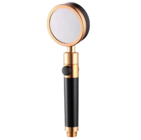 Vòi Sen Tay sen Tăng Áp Nhôm Đúc Cao Cấp Màu Vàng Đen Có Nút Bật/Tắt Nước Trên Thân Tiện Dụng