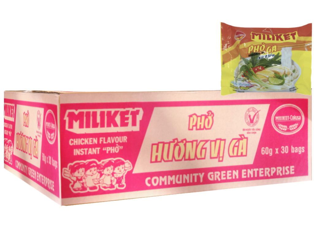 Thùng 30 gói phở Miliket 65g