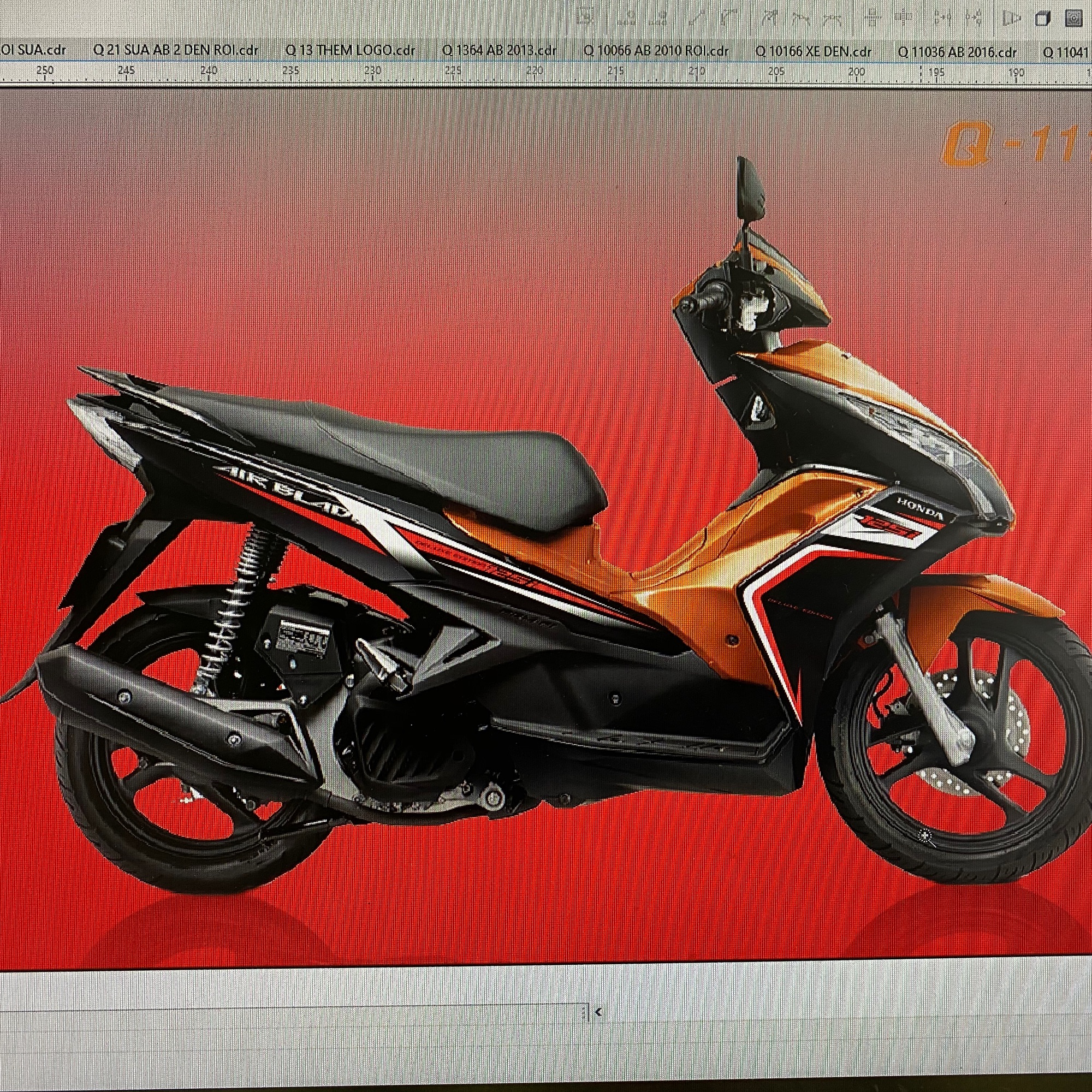 [ QUÍ KHÁCH VUI LÒNG MANG TEM RA TIỆM CHO THỢ DÁN] TEM RỜI Airblade 2014 dán xe đen