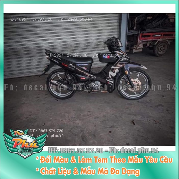 Tem rời Sirius Fi Movisatr Trắng đen