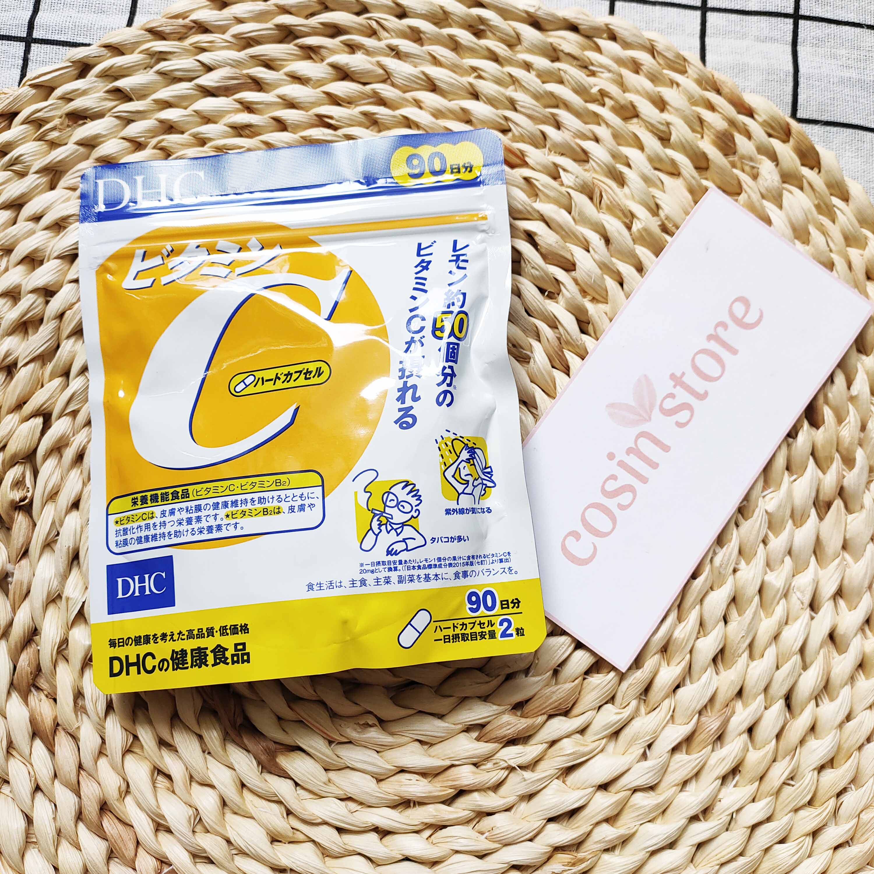 Viên uống DHC Vitamin C Hard Capsule túi 180 viên 90 ngày 60 Viên 30 Ngày của Nhật Bản dùng tăng sức đề kháng, hỗ trợ sáng da - Cosin Store