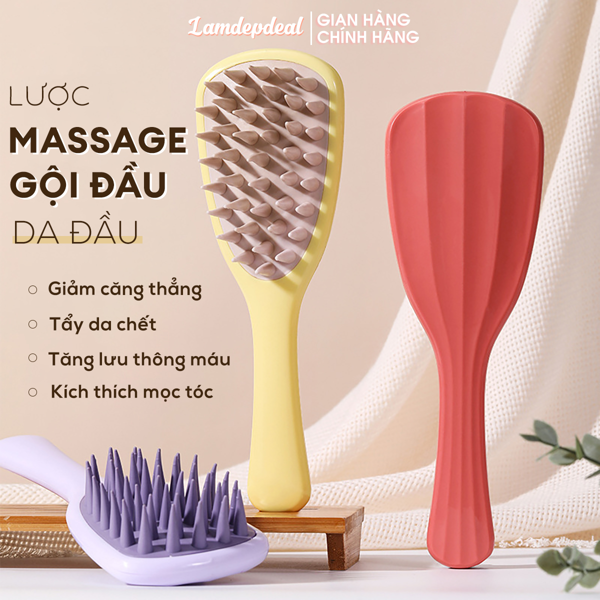 LAVY STORE - Lược massage da đầu gỡ rối tóc và gội đầu thư giản