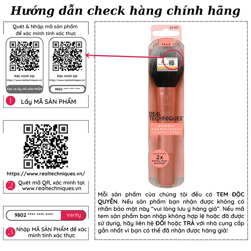 [HCM]Cọ Phấn Phủ Real Techniques By Sam & Nic Powder Brush Mẫu Mới