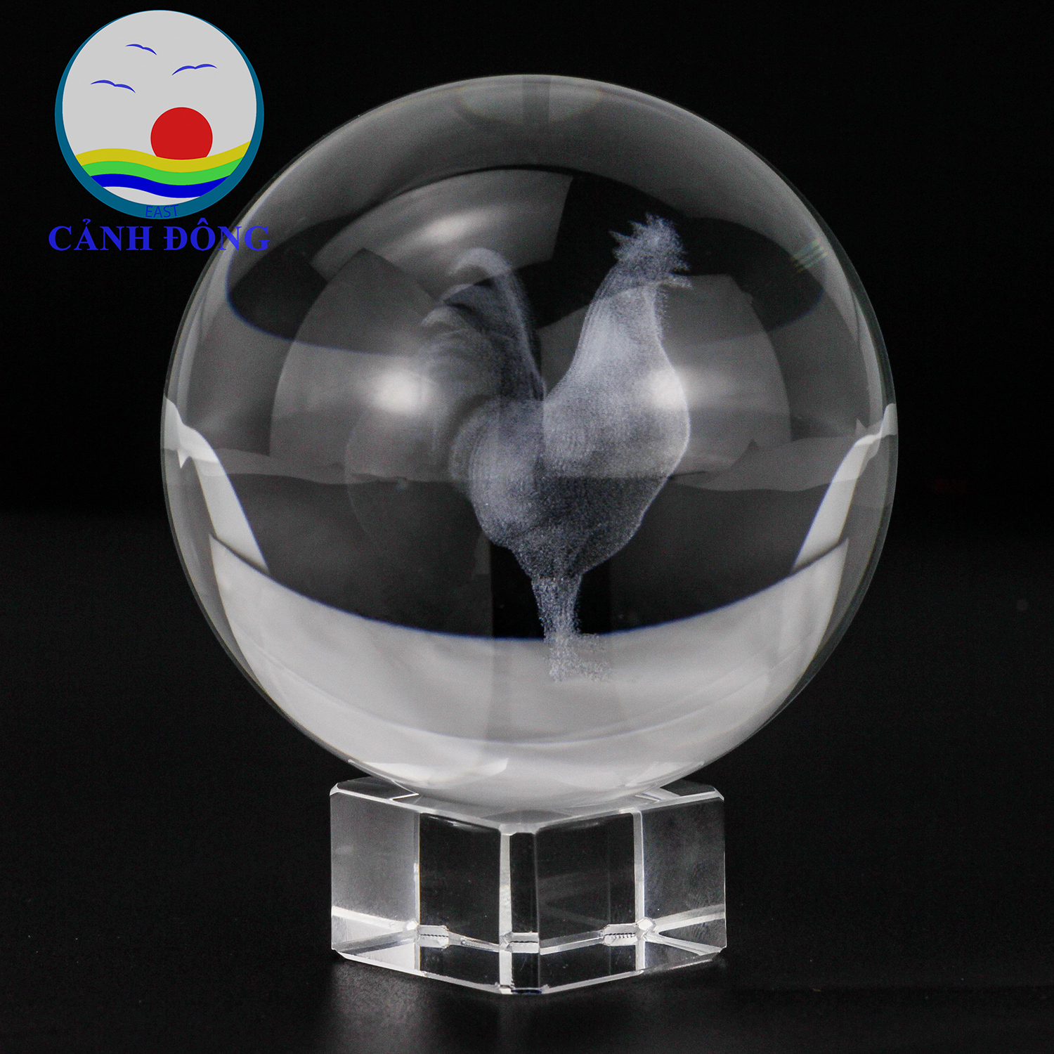 [HCM]Quả cầu pha lê con Gà 3D – quà tặng pha lê sang trọng