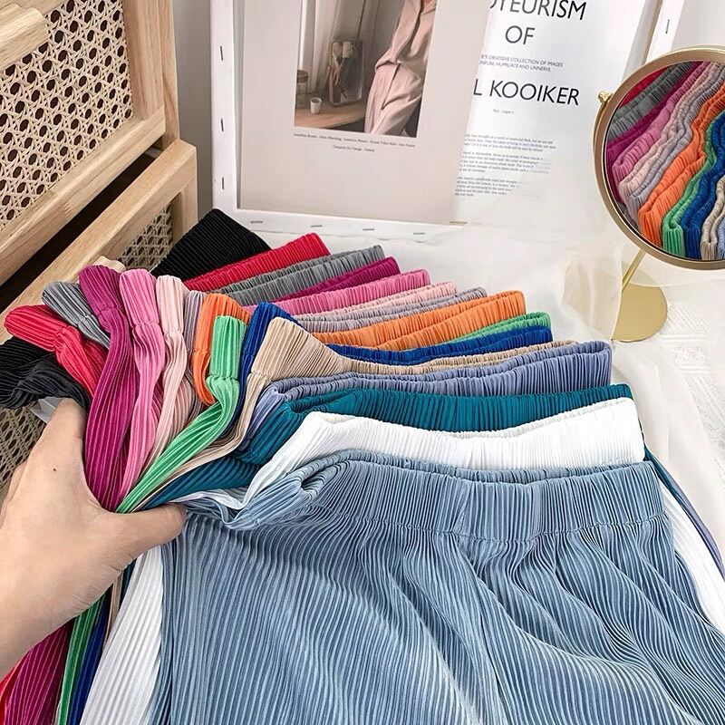 [25-27/4 Hoàn tiền 15%]Quần ống suông gân thun lạnh - M06