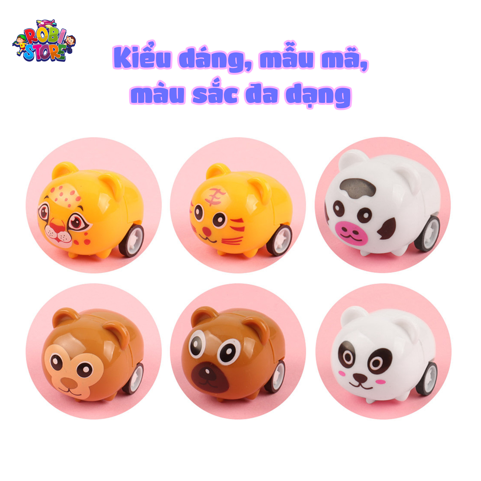 Đồ chơi Xe thú mini chạy cót, dễ thương, đáng yêu cho bé