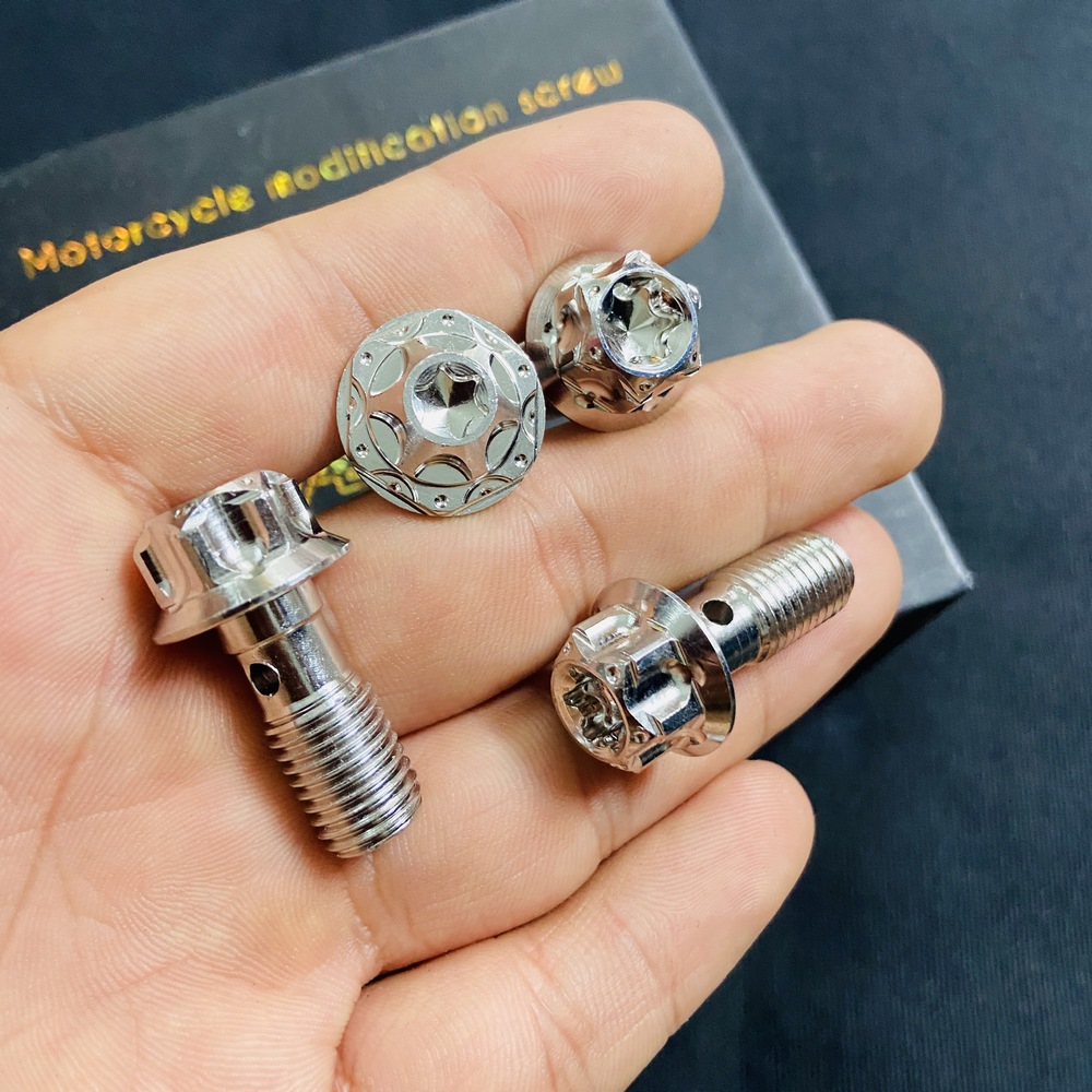 [CHÚ Ý] ỐC SALAYA GIỮ PAS DÂY DẦU, ỐC 10LY DÀI 2 PHÂN GIỮ BÁT DÂY DÂU XE MÁY SÁNG BÓNG