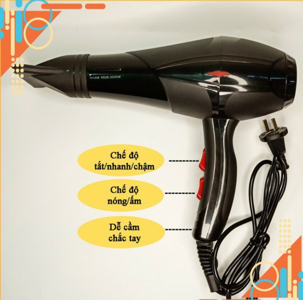 Máy sấy tóc 2 chiều Pana kèm phụ kiện - Máy sáy tóc Máy sấy ánh sáng xanh nano - Dụng cụ sấy làm khô tóc 3 chế độ đa năng - Đồ gia dụng chăm sóc cá nhân , chăm sóc tóc