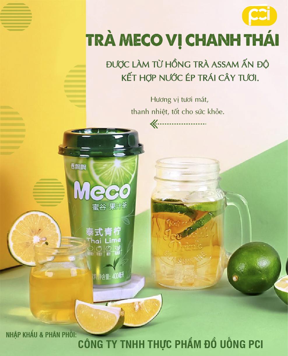 Trà hoa quả Meco vị Chanh Thái 400ml [Hàng Nhập Khẩu]