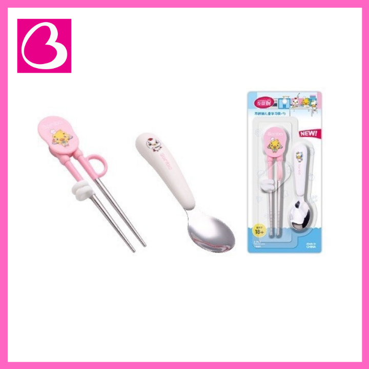 Bộ muỗng đũa tập ăn inox cho bé