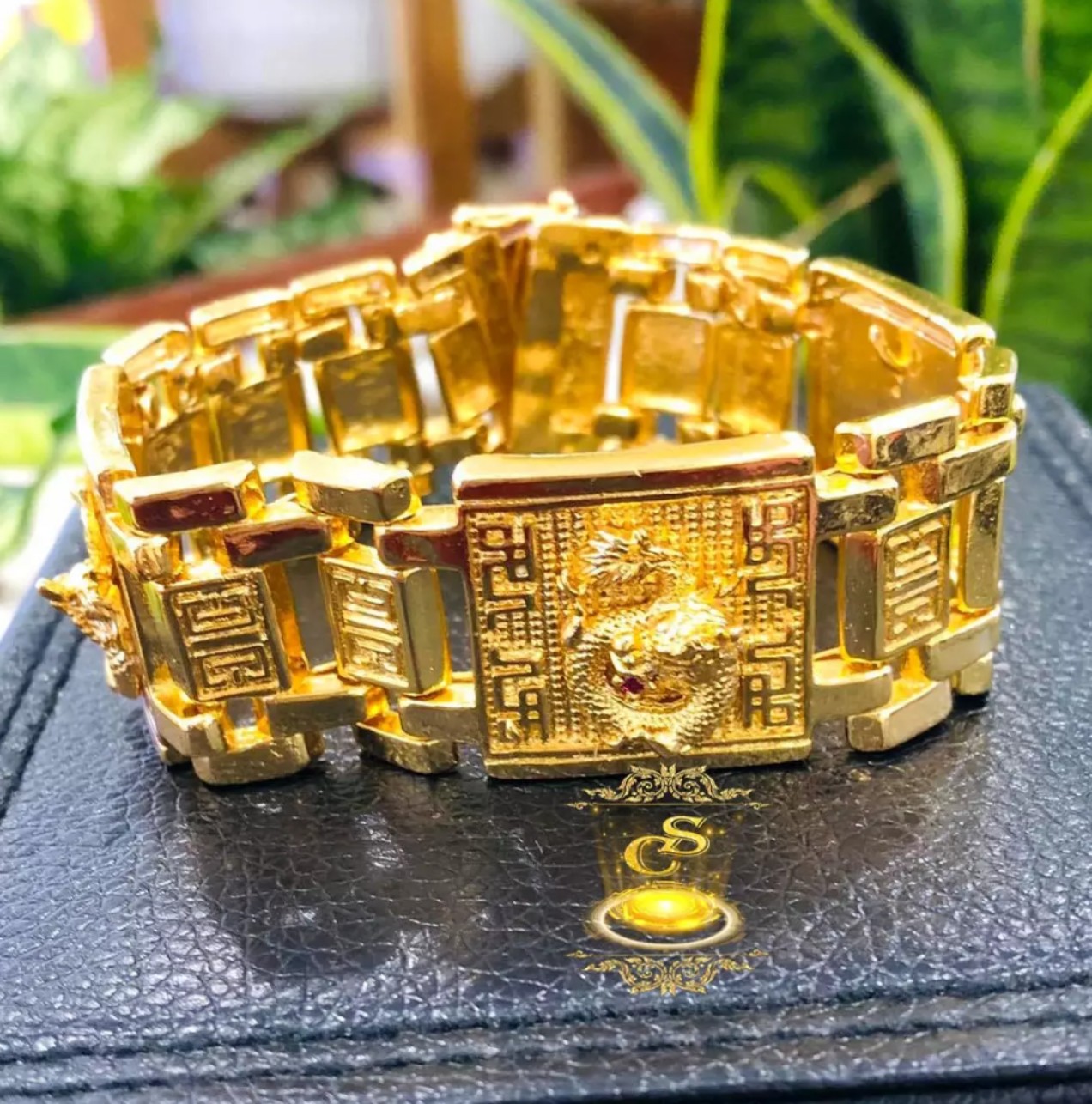 Lắc tay nam lắc rồng mạ vàng 18k cao cấp - mẫu cực đẹp giống vàng thật 100%