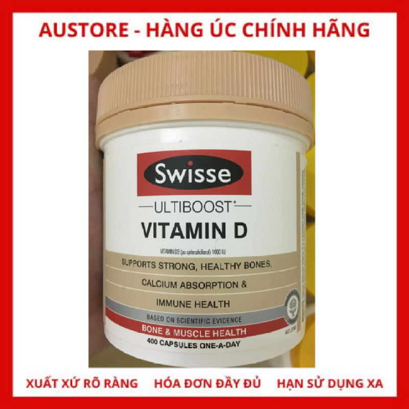 Viên uống bổ sung vitamin D Swisse Ultiboost Vitamin D 400 viên nhập khẩu