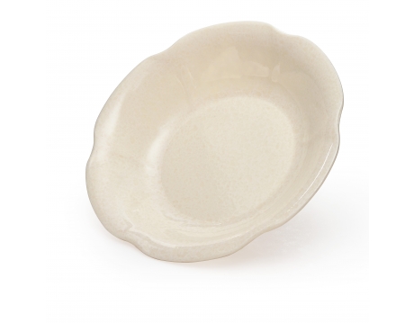 Dĩa Nhựa Melamine Hoa Kiểu Vân Đá Kem