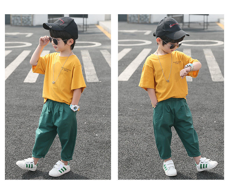 Set áo thun quần lửng hình khủng long