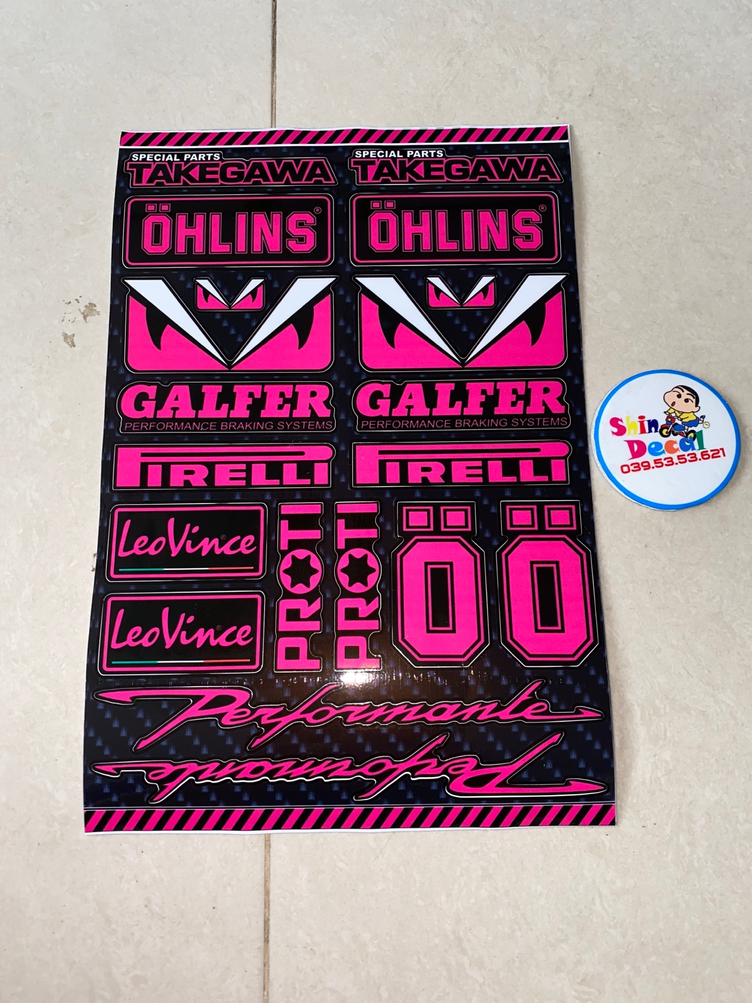 Logo combo 3 tấm tem mắt fendi 3 màu