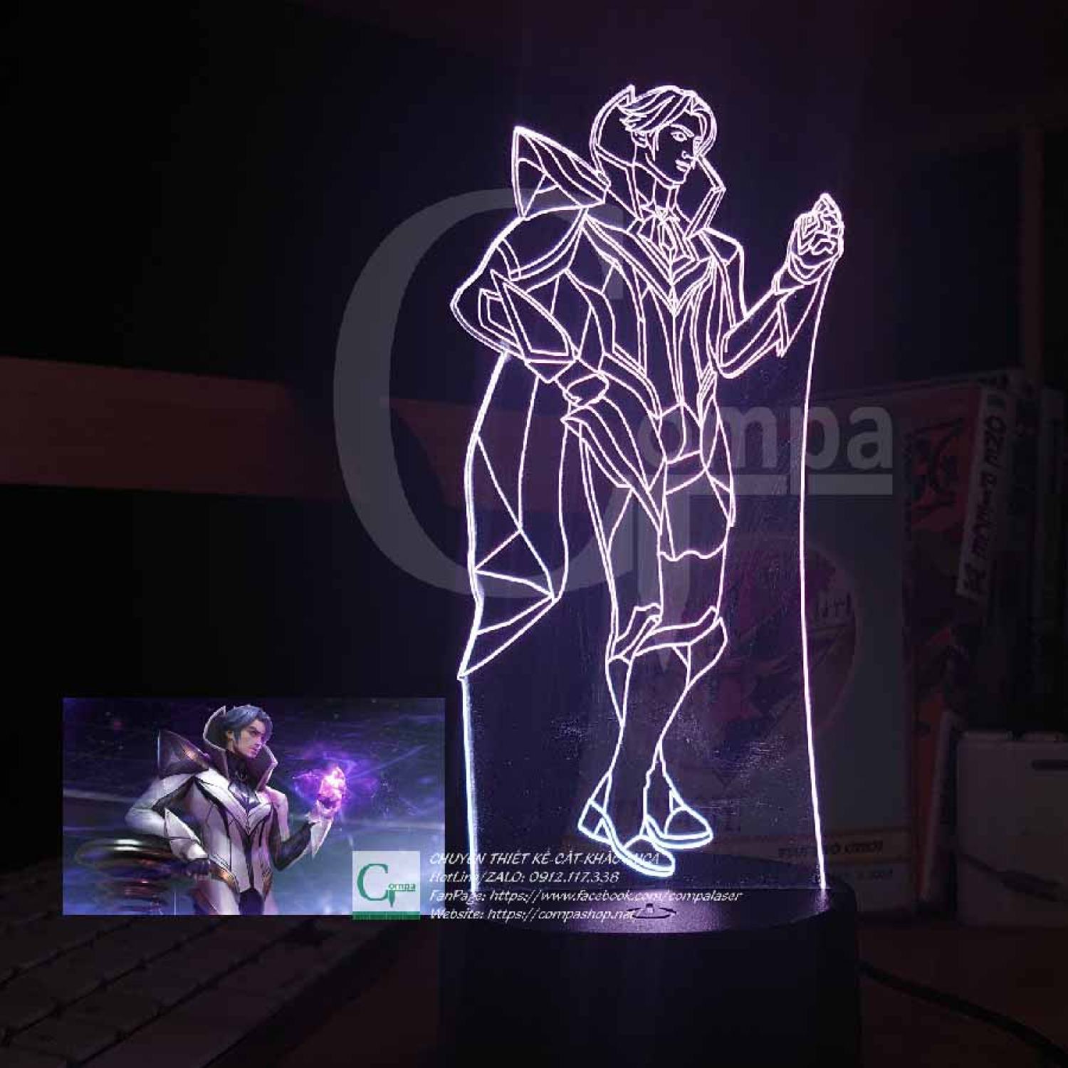 [ĐÈN NGỦ GAME LED 3D CỰC ĐẸP] Đèn Ngủ Liên Quân Mobile Florentino Giám Sát Tinh Hệ Type 01 GLQM0502 16 MÀU TÙY CHỈNH