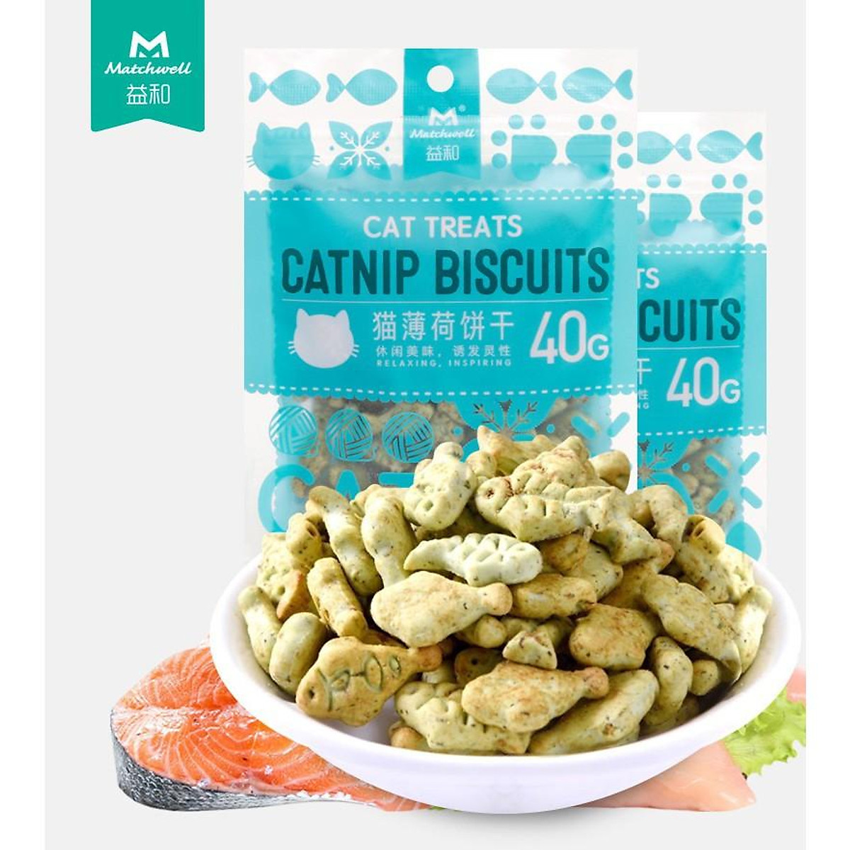 Bánh Thưởng Cá Catnip Cho Mèo 40g - Catnip Biscuits - NôngTrạiThúCưng.com