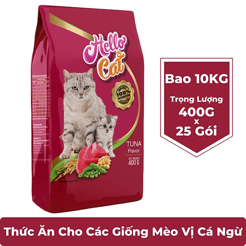 Thức ăn cho mèo Hello Cat Tuna (Cá Ngừ) 10kg
